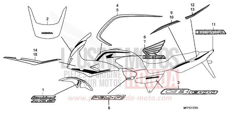 MARK (CB1300SA-ED,F,7E) for CB1300 Super Bold'or ABS GRAPHITE BLACK (NHB01EB) from 2010